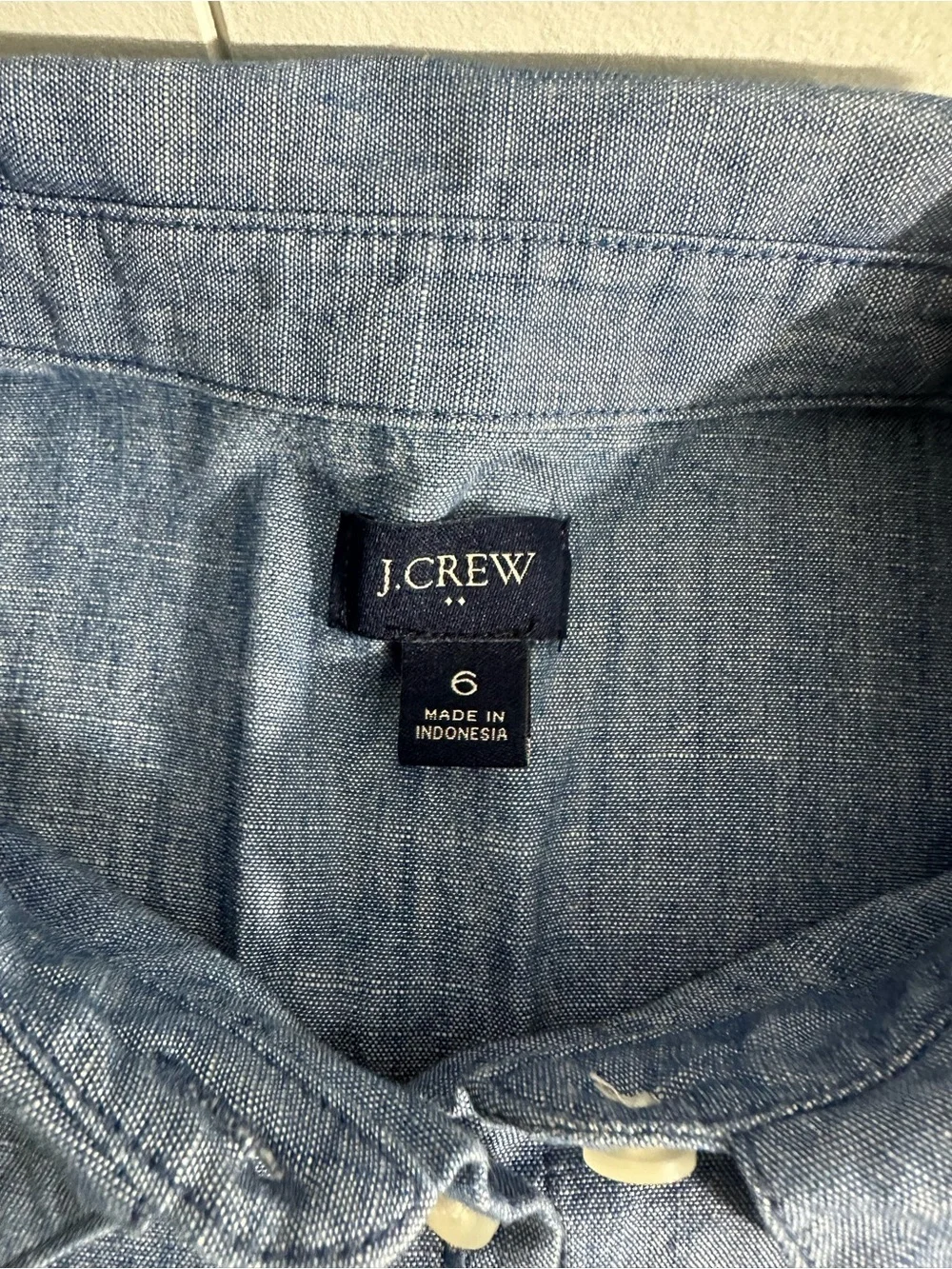 J crew Size 6 Denim Shirt Dress Womens Short Sleeve Button Down Belted Casual